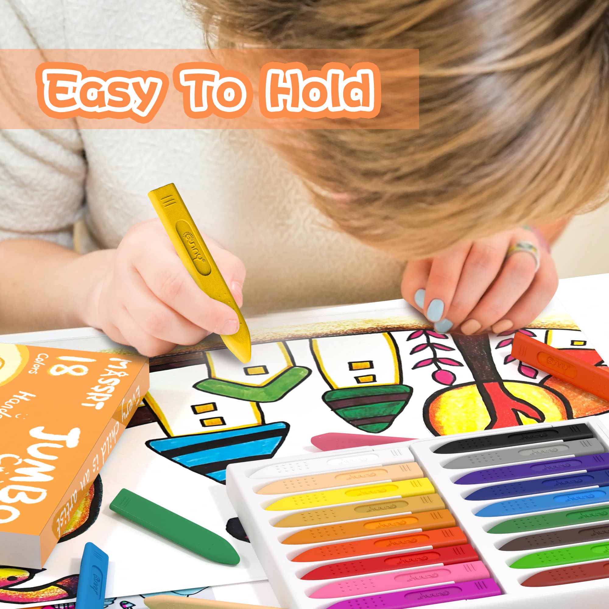 MASSRT Washable crayons rinse clean, less mess during art sessions.