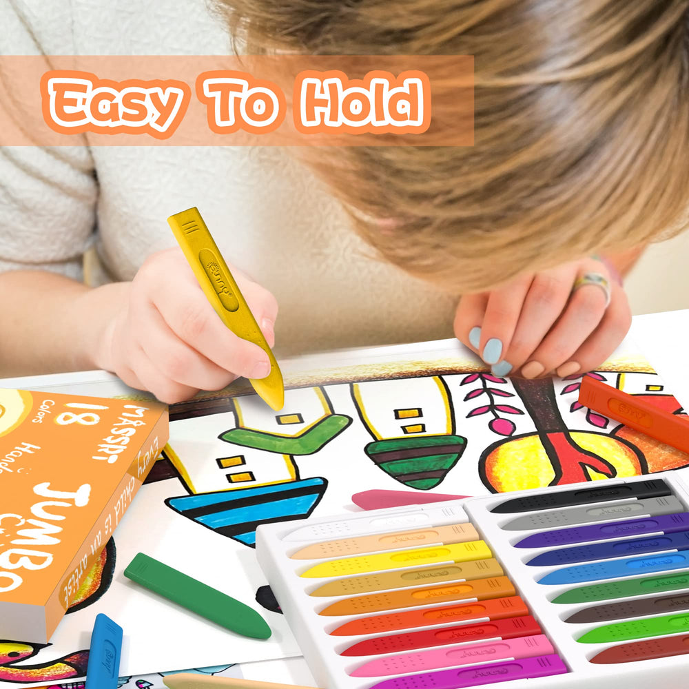 MASSRT Washable crayons rinse clean, less mess during art sessions.