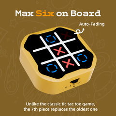 MASSRT Yellow handheld Tic Tac Toe display encourages family play indoors or outdoors