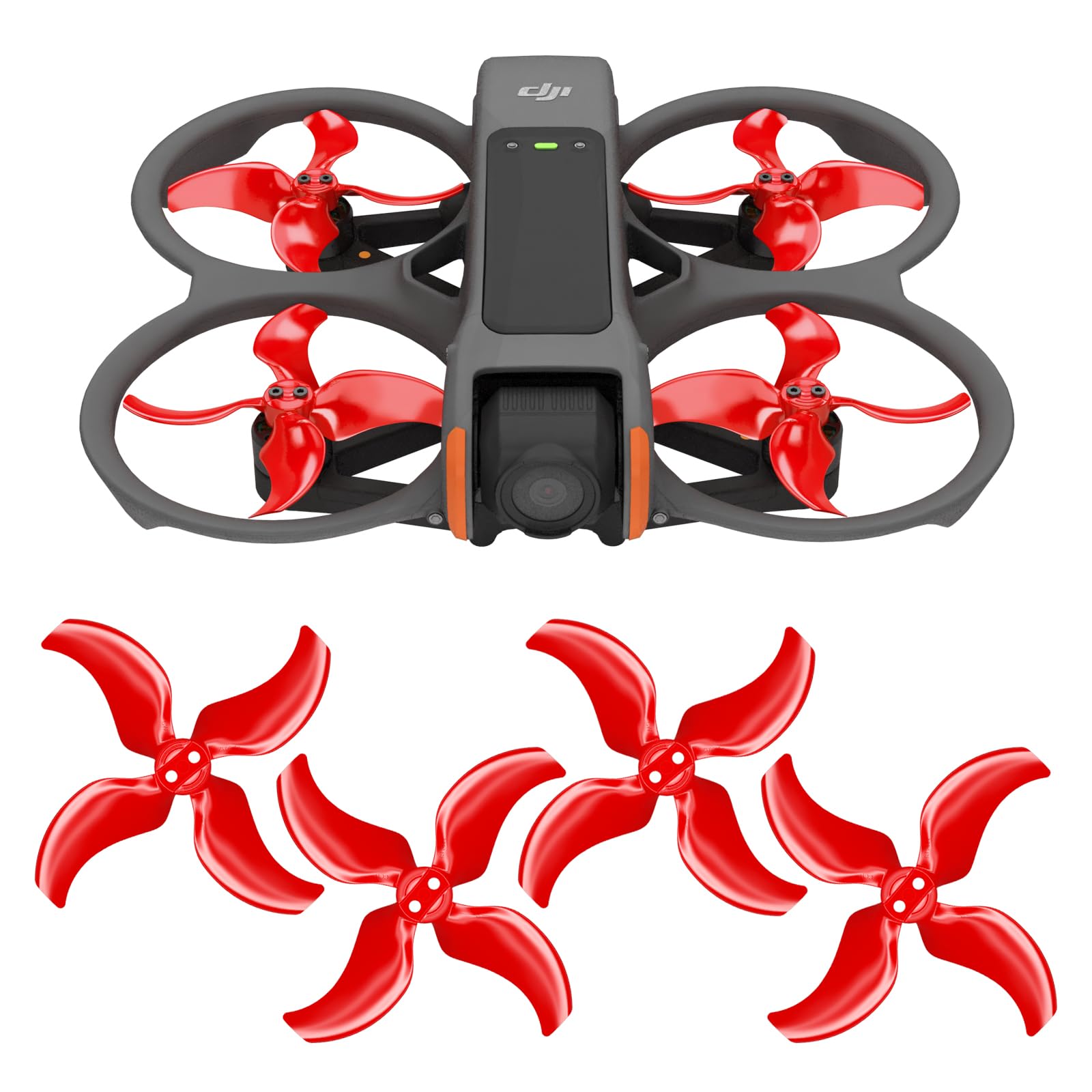 Master Airscrew stealth propellers for DJI Avata 2 red front view quieter operation