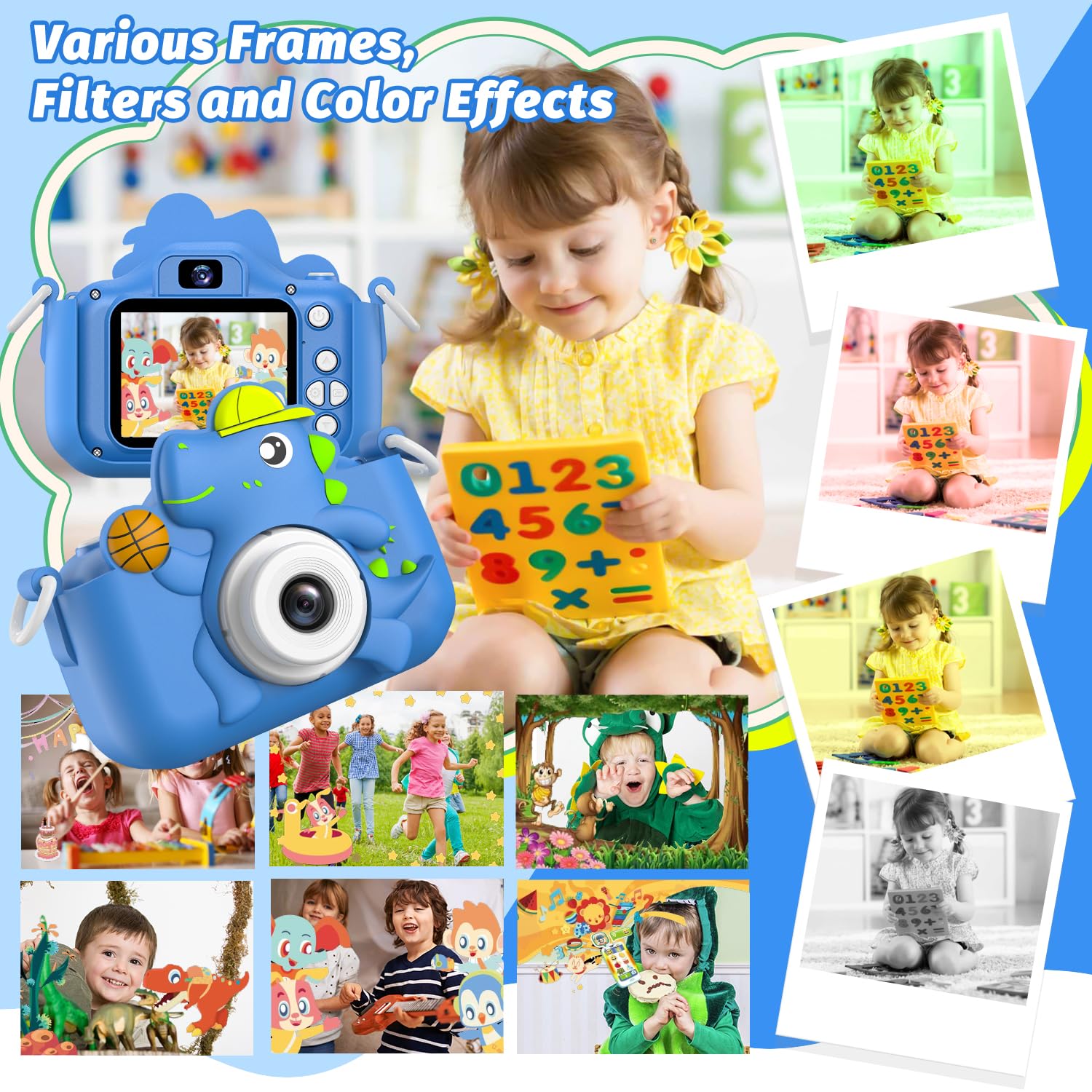 Masterbee kids camera toy 32GB memory card stores thousands of captures for adventures.
