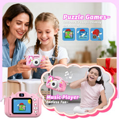 Masterbee kids camera toy 32GB memory card supports ample storage.
