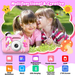 Masterbee kids camera toy back view shows compact grip ideal for small hands.