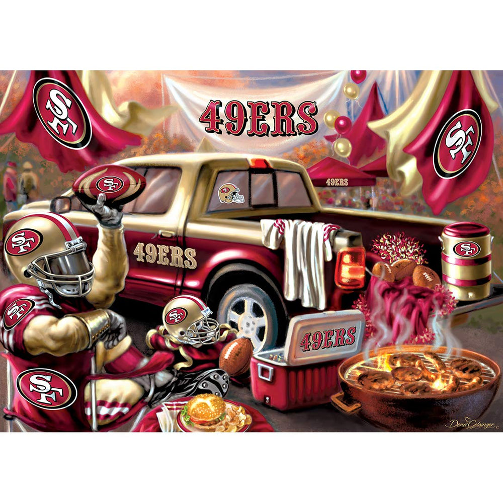 MasterPieces 49ers family gaming night with puzzle creates shared moments