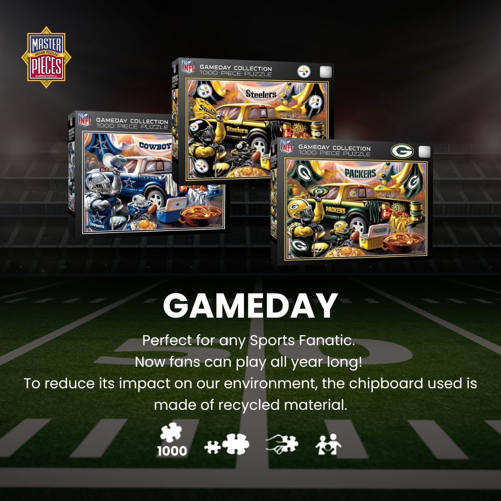 MasterPieces 49ers puzzle pieces spread, inviting hands-on assembly and weekend entertainment