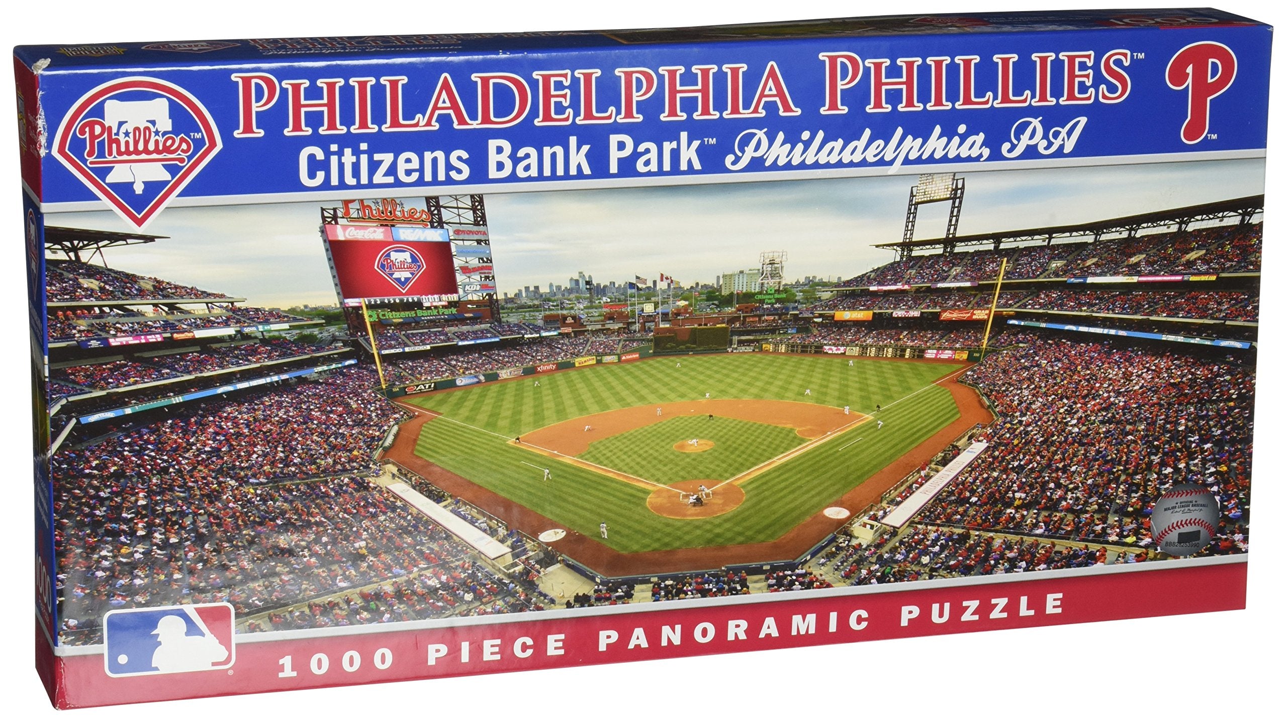 MasterPieces 1000-piece Phillies center-view puzzle ready for framing