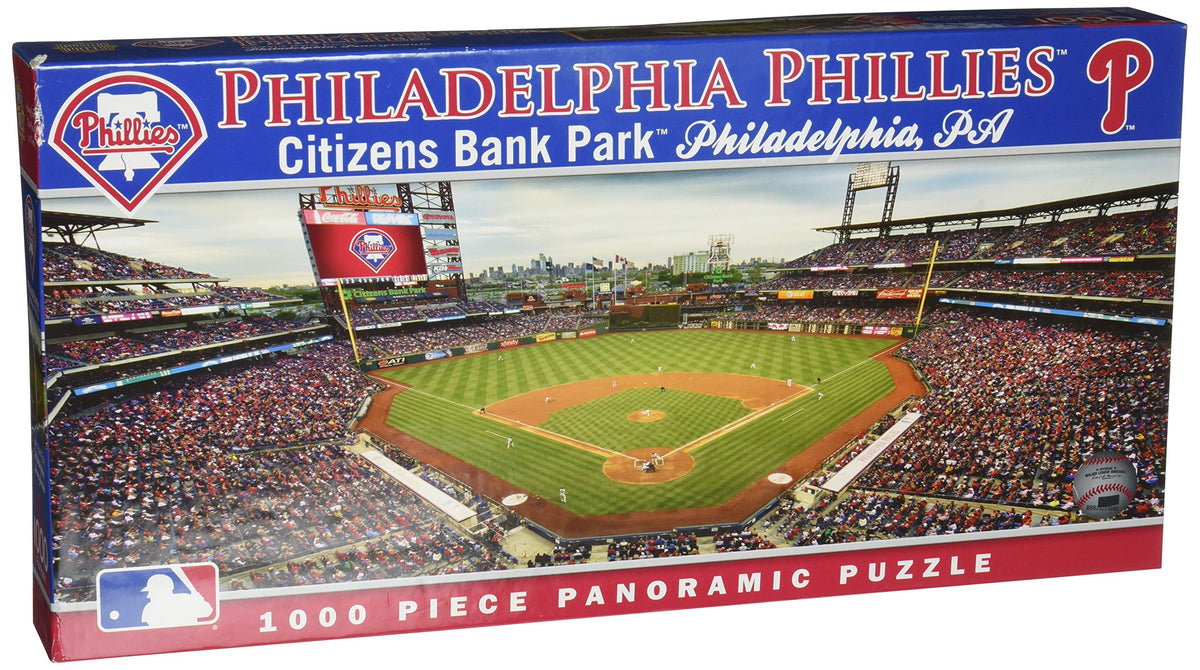 MasterPieces 1000-piece Phillies center-view puzzle ready for framing