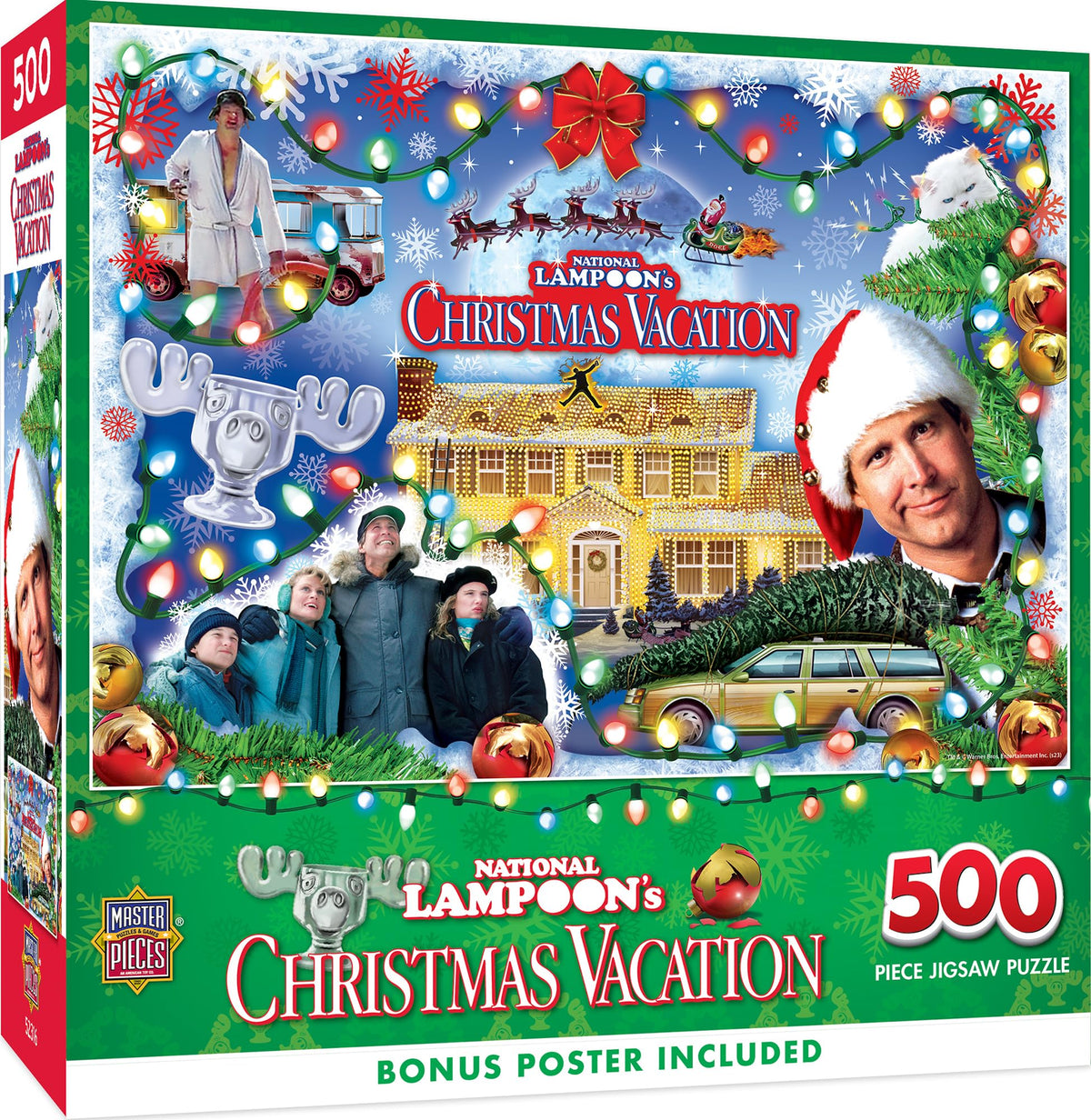 MasterPieces 500-piece puzzle featuring National Lampoon's Christmas Vacation scene 1 for cozy family evenings.