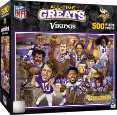 MasterPieces Vikings all-time greats puzzle cover, perfect for family game night.