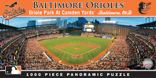 MasterPieces Baltimore Orioles panoramic 1000-piece puzzle shows stadium view for wall display