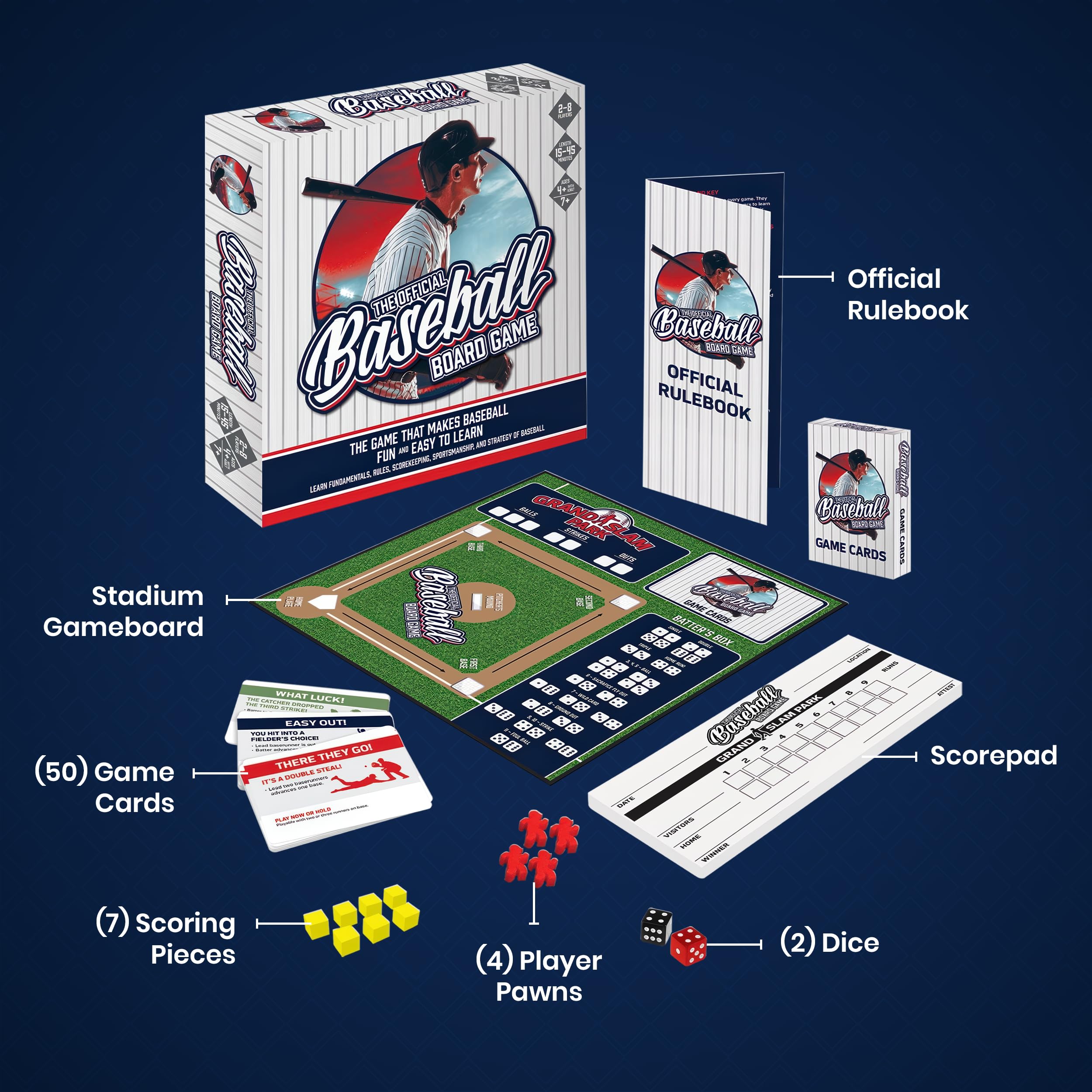 MasterPieces player pawns ready on the baseball board for turn-based play