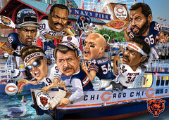Masterpieces Chicago Bears caricatures puzzle art with bold colors, ideal for display