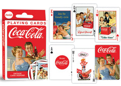 MasterPieces Coca-Cola two-pack deck back design showcasing vintage graphics for nostalgia.