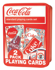 MasterPieces Coca-Cola two-pack tin front with retro art for collectible appeal.