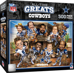 MasterPieces Dallas Cowboys All-Time Greats puzzle cover with bold team artwork for fans