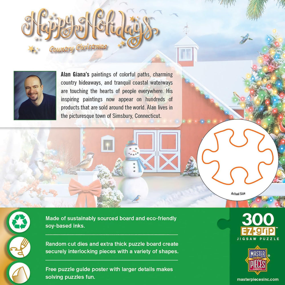 MasterPieces EZ Grip puzzle cover features festive visuals and easy handling.