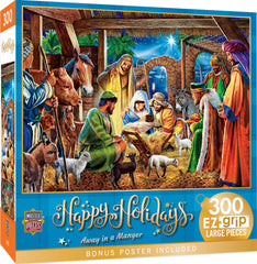 MasterPieces EZ Grip puzzle box for Away in a Manger, easy handling.