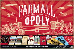 MasterPieces Farmall Opoly property cards featuring tractor models for quick learning.