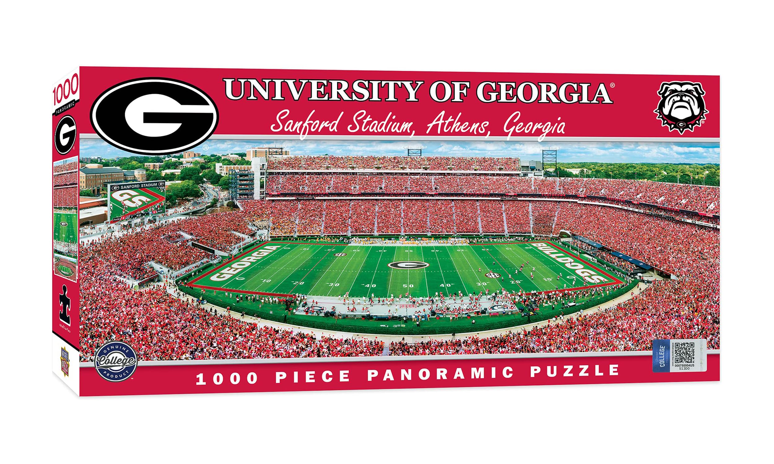 MasterPieces Georgia Bulldogs panoramic stadium puzzle for family game night and relaxation