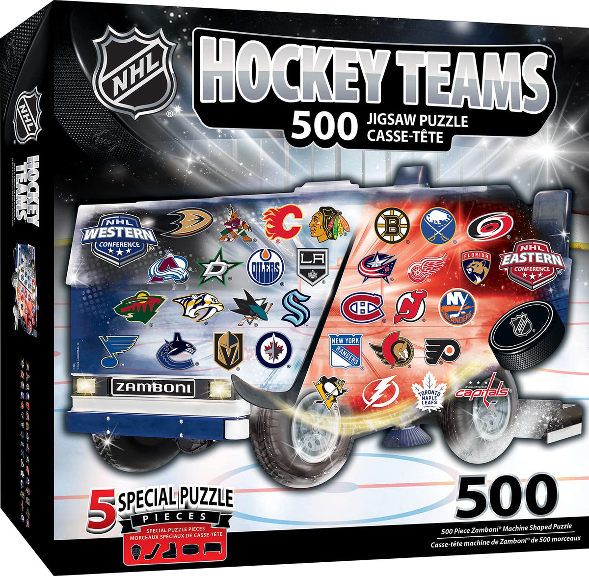 MasterPieces hockey puzzle with Zamboni shape for collectors and game-night fun