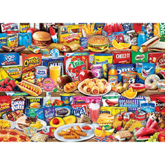 Vivid colors from MasterPieces Kids Favorite Foods puzzle enhance visual appeal and nostalgia
