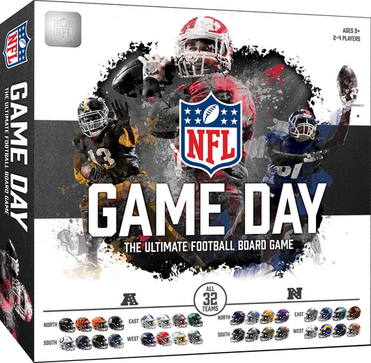 Masterpieces NFL Gameday board game cover for family game night with official team logos.