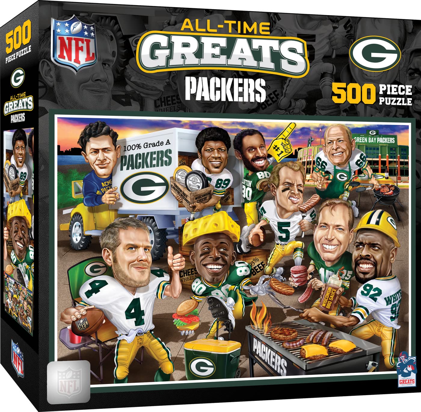 MasterPieces Packers all-time greats puzzle: iconic figures for fans and collectors.