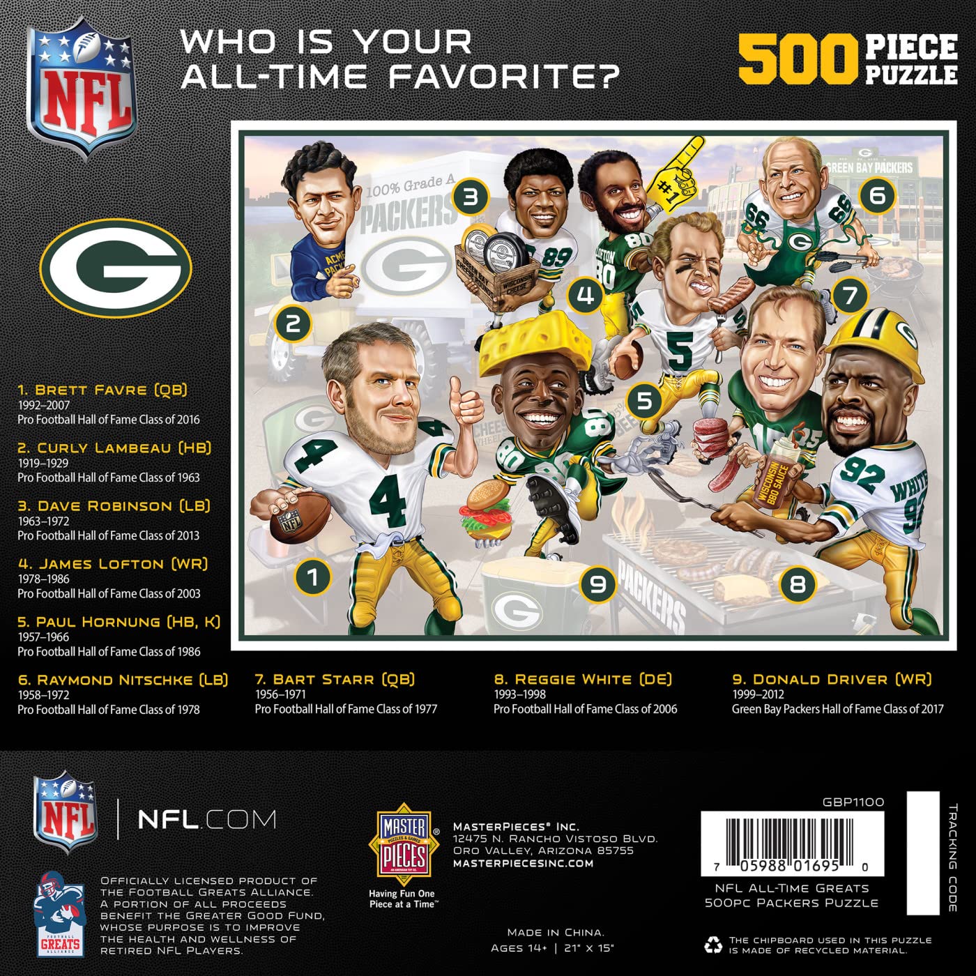 MasterPieces Packers team history scene puzzle adds vibrant decor and challenge.