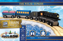 MasterPieces Polar Express wooden train engine ready for holiday imaginative play.
