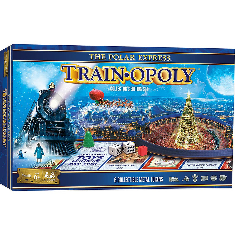 MasterPieces Polar Express Opoly game board for festive family play and memories