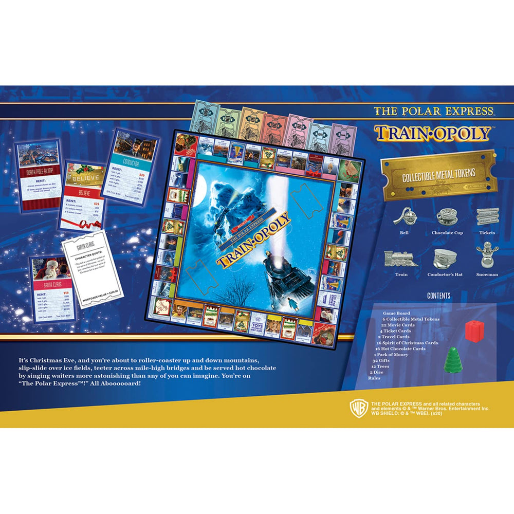 MasterPieces Polar Express Opoly movie property cards with trivia and quotes