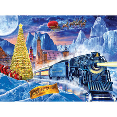 Puzzle printed with soy-based inks for safe crafting with MasterPieces Polar Express.