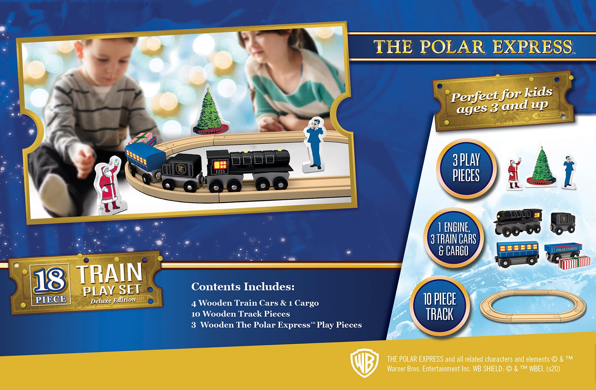 MasterPieces Polar Express wood track pieces to create a festive layout.