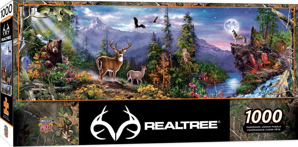 MasterPieces Realtree panoramic forest puzzle for family bonding and focused work
