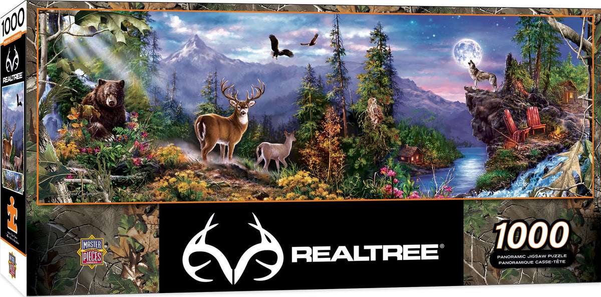MasterPieces Realtree panoramic forest puzzle for family bonding and focused work