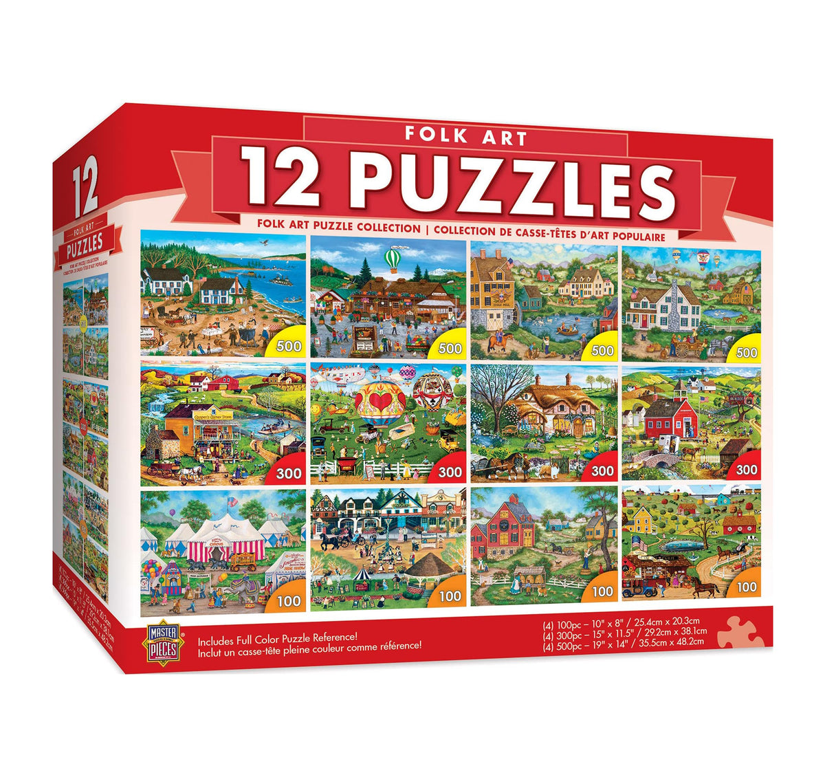 MasterPieces round 100-piece puzzle with vibrant colors for a relaxing evening.