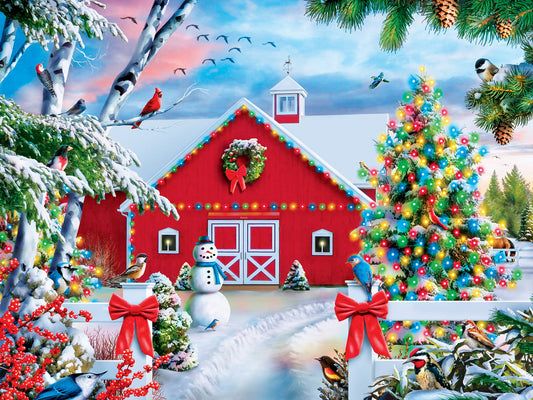 MasterPieces snowman scene puzzle promotes cozy, screen-free holiday bonding.