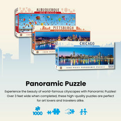 MasterPieces Seattle Space Needle detail—vivid skyline for focused puzzle sessions.