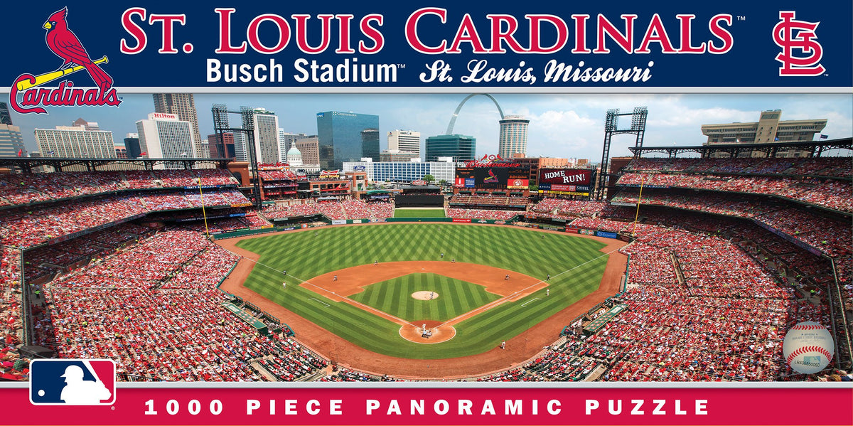 MasterPieces 1000-piece Cardinals center-view panorama puzzle, perfect for wall display.