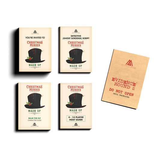 Masters of Mystery holiday entertainment setup for seasonal fun with friends