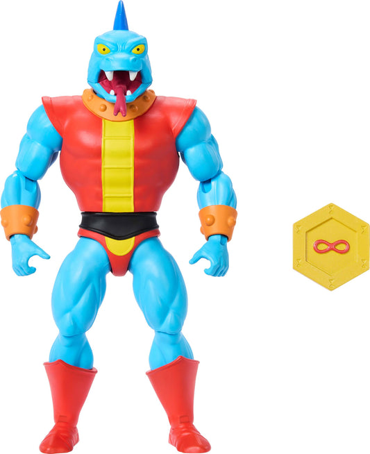 Masters of the Universe Fang Man figure highlights 1980s cartoon accuracy for display and play.