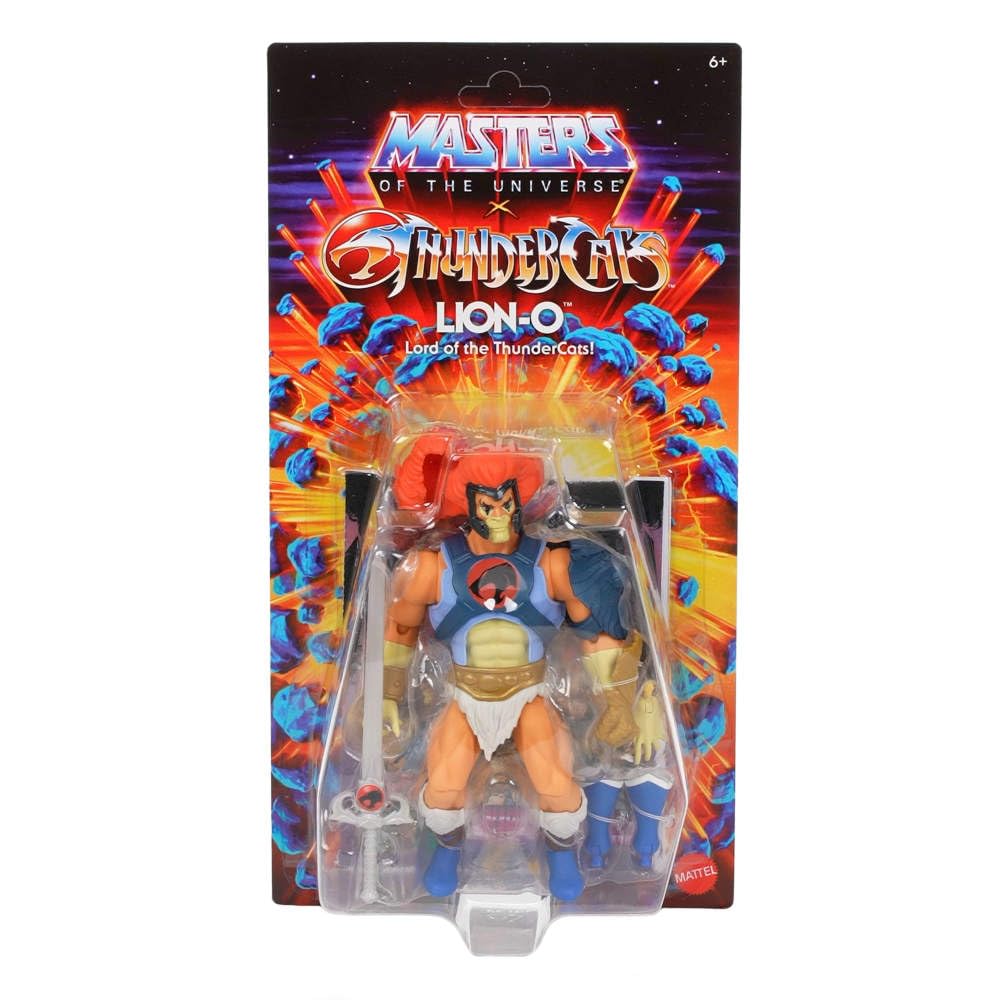 Masters of the Universe Lion-O origin claw shield and armor add dramatic flair.