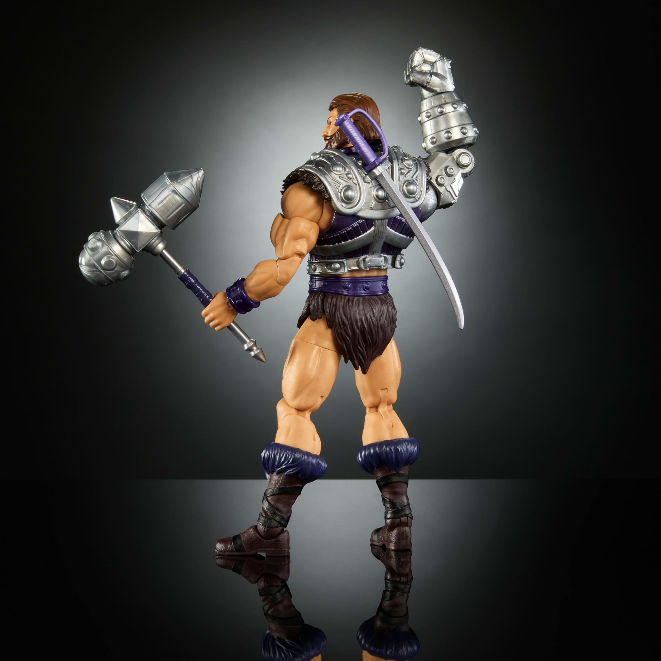 Includes sword and double-ended hammer for dynamic posing and storytelling.