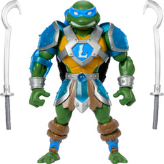 Masters of the Universe Origins Leonardo in Reptile Wars front view for dynamic display.