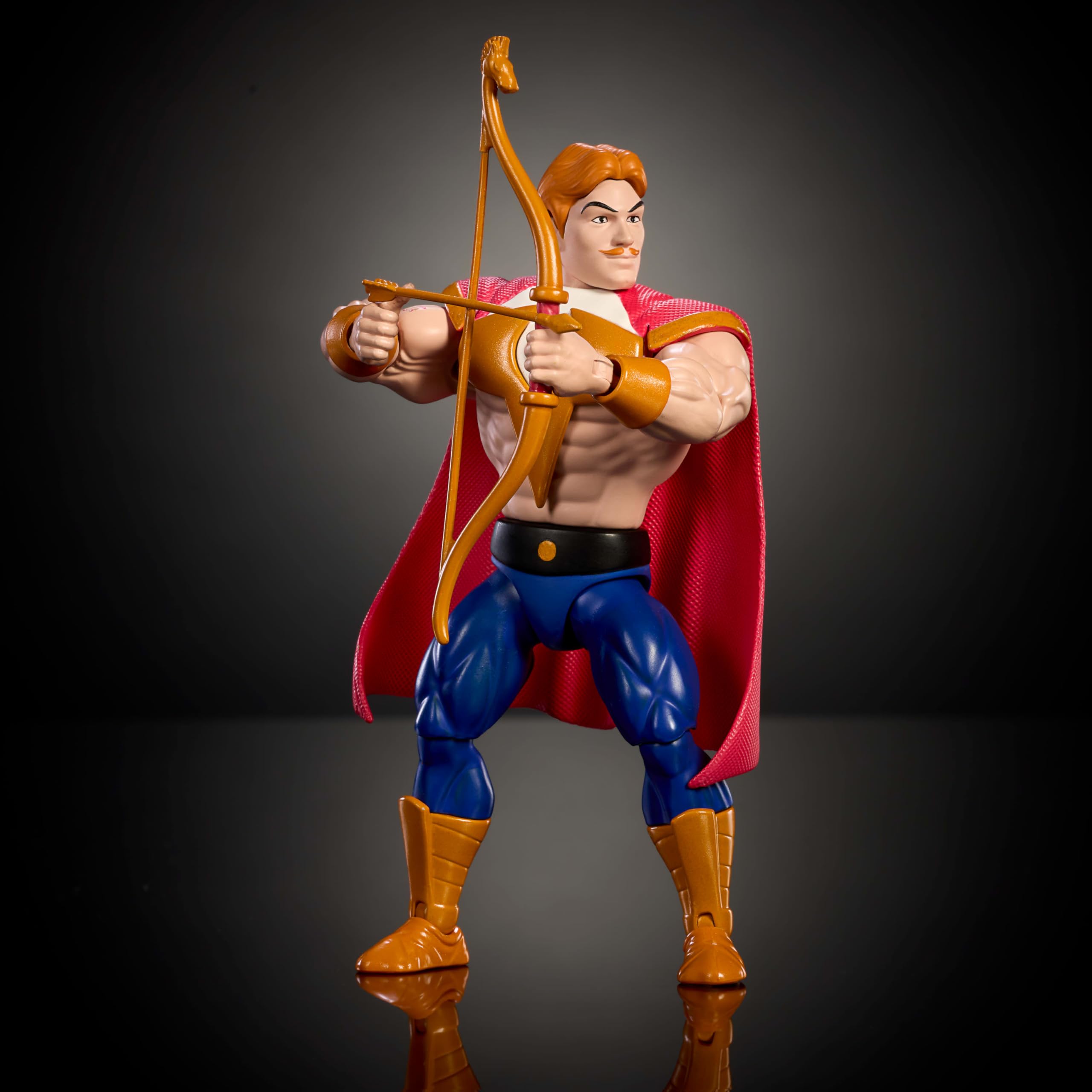 Removable harness and cape on the Bow figure for mix-and-match display.