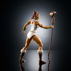 Shield accessory supports dynamic posing and storytelling on display.