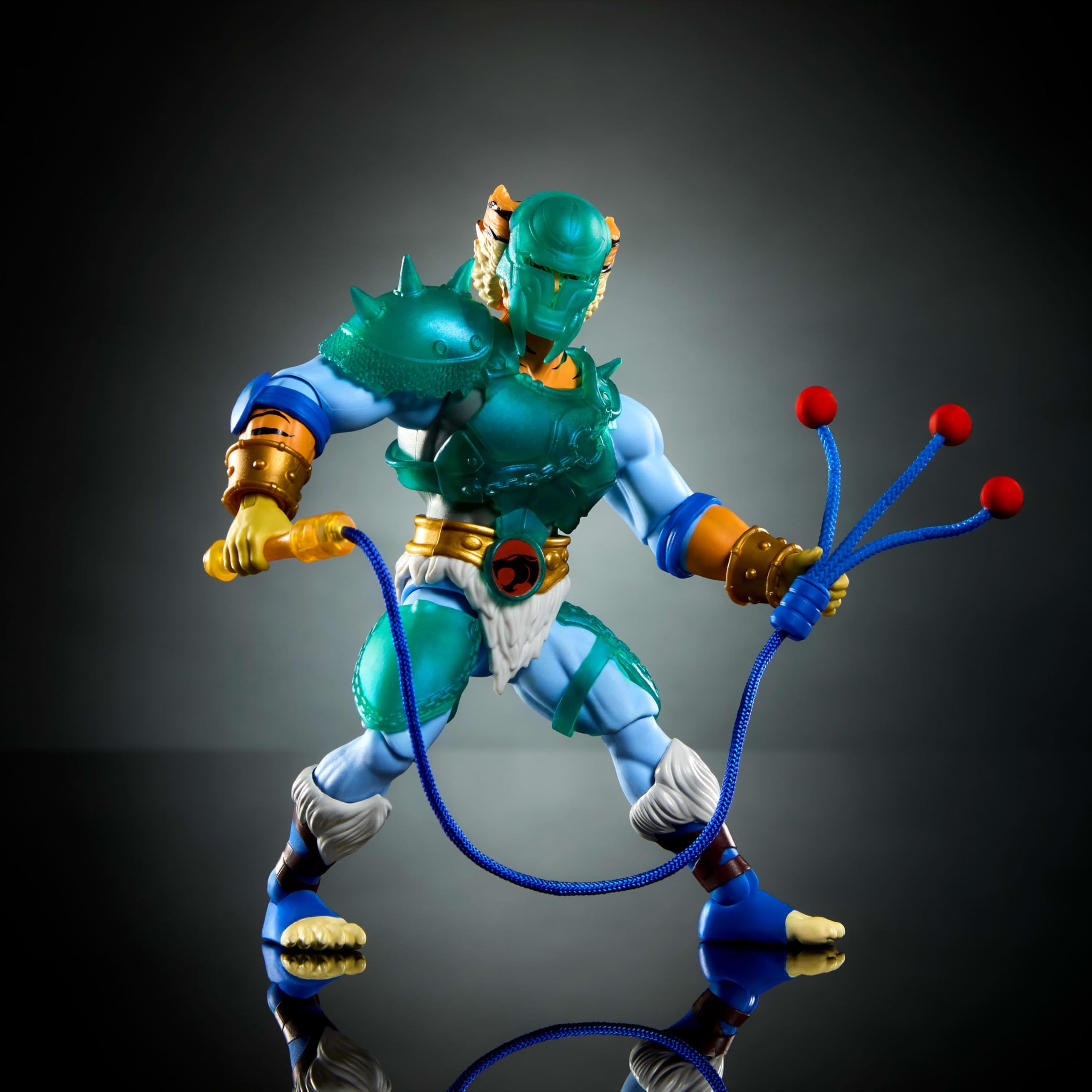 Translucent armor set on Tygra with chest harness and pauldrons.