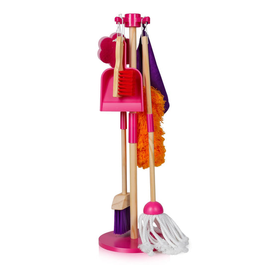Masthome wooden cleaning rack on stand for organized pretend play