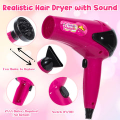 Mastom realistic hair dryer with sound boosts authentic styling play.