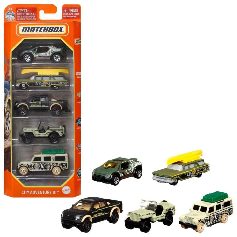 Matchbox 1:64-scale die-cast vehicles with metal bodies.